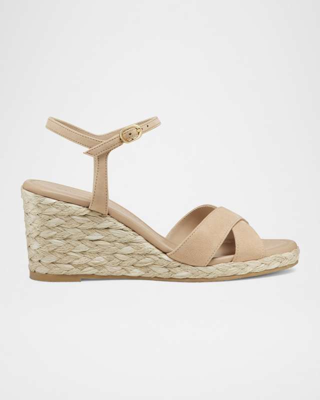 Dayna Suede Crisscross Wedge Espadrilles